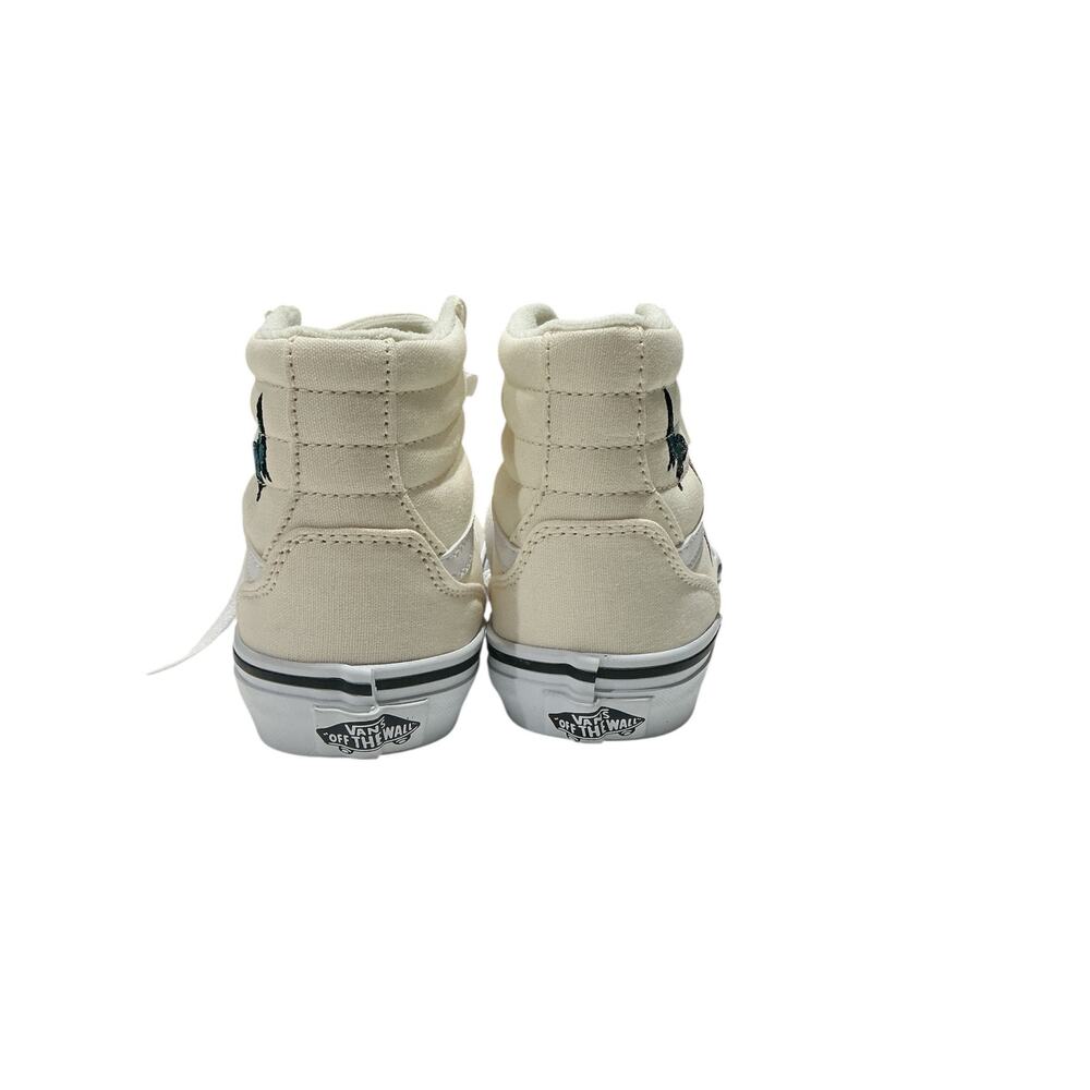 Vans Sk8-Hi Butterfly Embroidered High-Top Sneakers, Cream, Size 3.0 - Picture 4 of 7